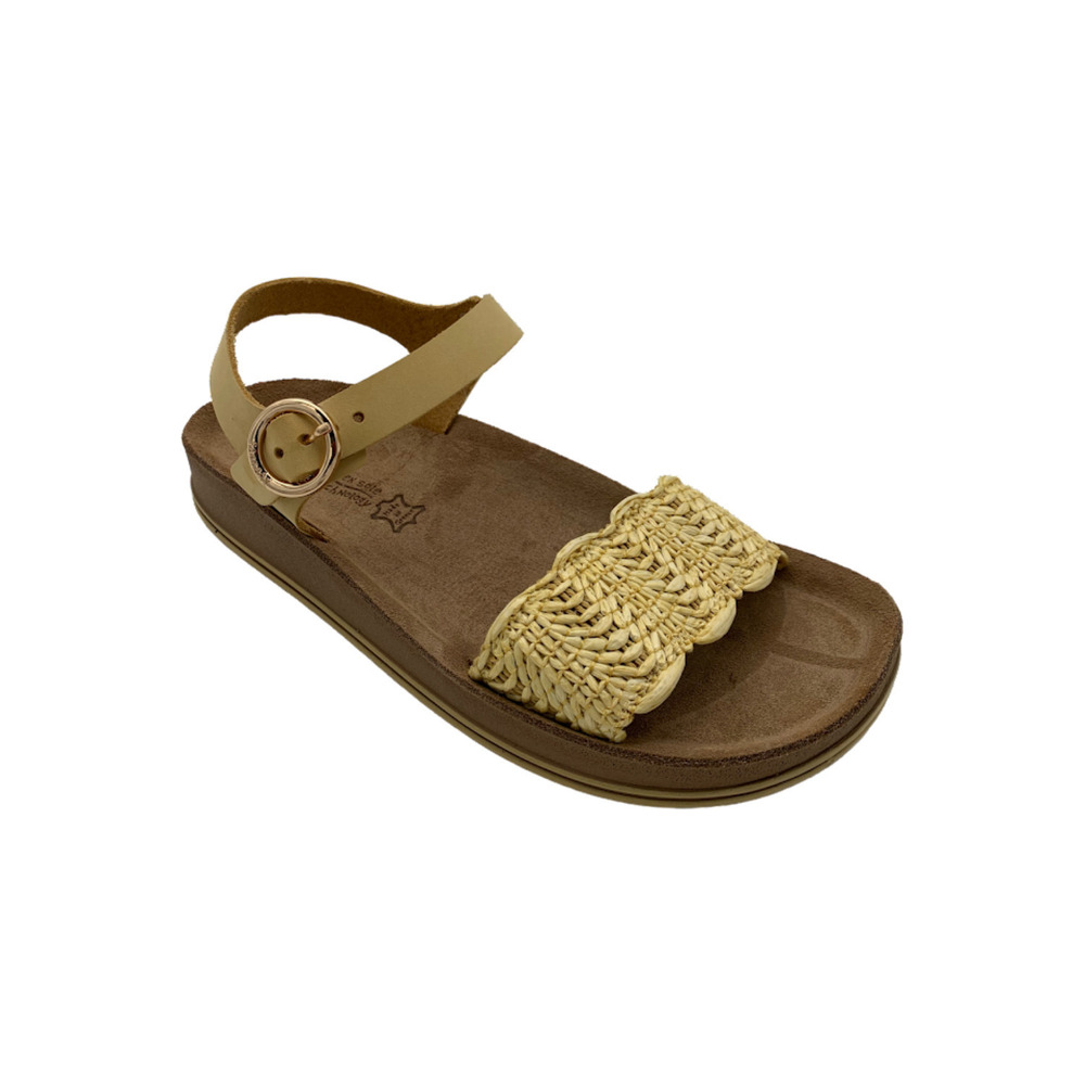 Fantasy Sandals Ankle Strap Wedge Sandals Molly Honey - Medium